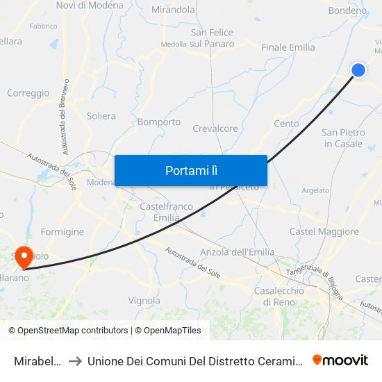 Mirabello to Unione Dei Comuni Del Distretto Ceramico map