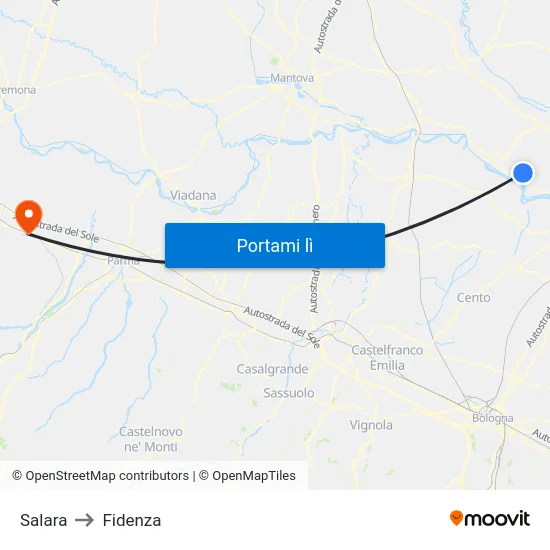 Salara to Fidenza map