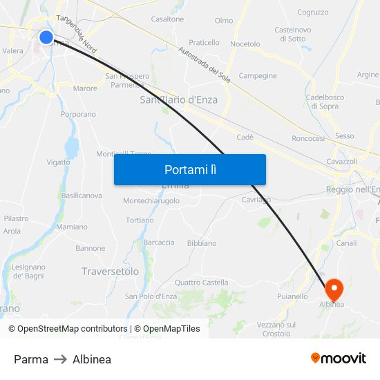 Parma to Albinea map