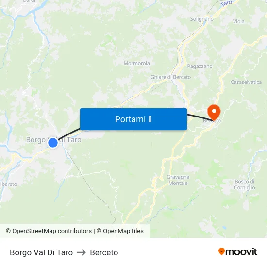 Borgo Val Di Taro to Berceto map