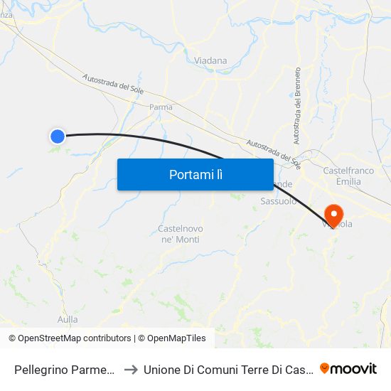 Pellegrino Parmense to Unione Di Comuni Terre Di Castelli map