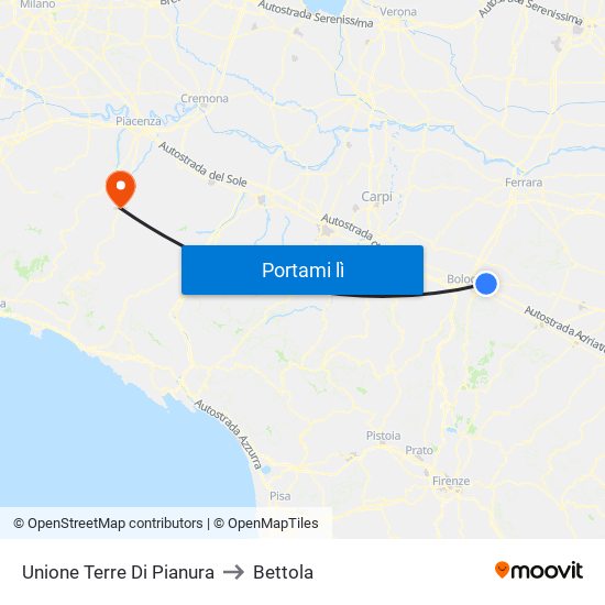 Unione Terre Di Pianura to Bettola map