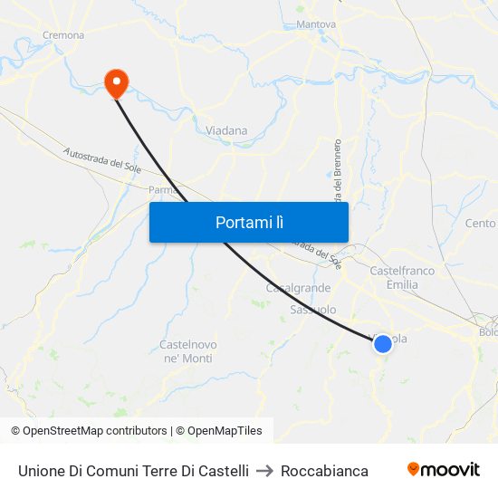 Unione Di Comuni Terre Di Castelli to Roccabianca map
