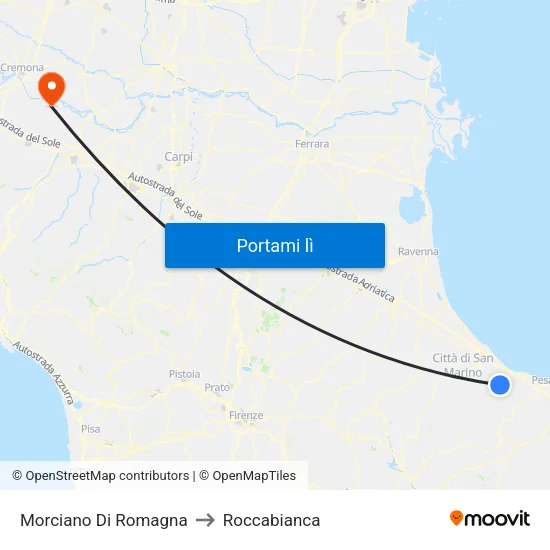 Morciano Di Romagna to Roccabianca map