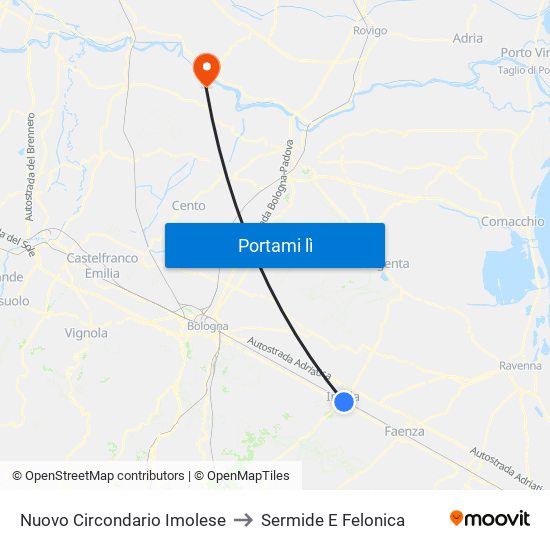 Nuovo Circondario Imolese to Sermide E Felonica map