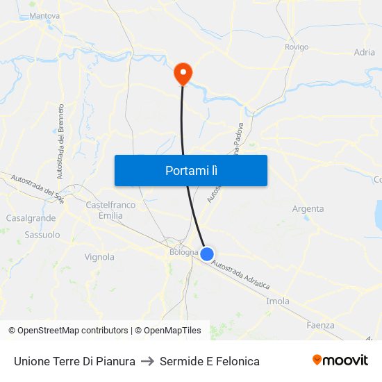 Unione Terre Di Pianura to Sermide E Felonica map