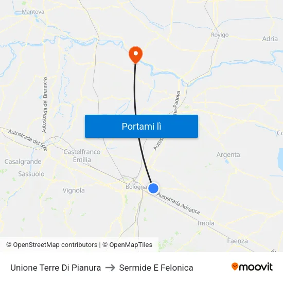 Unione Terre Di Pianura to Sermide E Felonica map