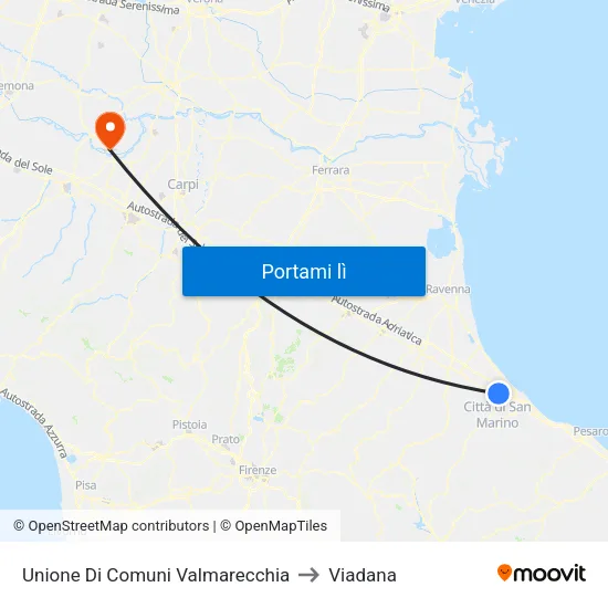 Unione Di Comuni Valmarecchia to Viadana map
