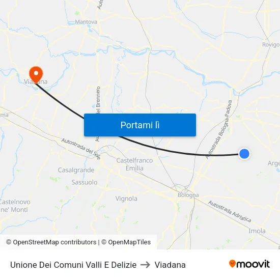 Unione Dei Comuni Valli E Delizie to Viadana map