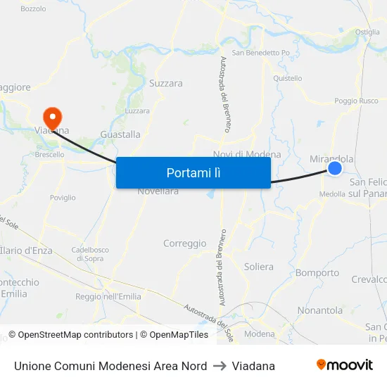 Unione Comuni Modenesi Area Nord to Viadana map
