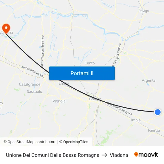 Unione Dei Comuni Della Bassa Romagna to Viadana map