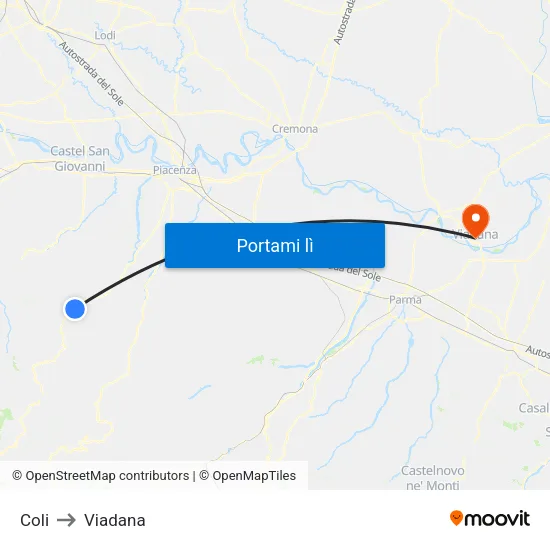 Coli to Viadana map
