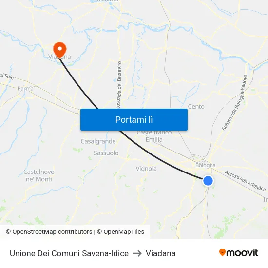Unione Dei Comuni Savena-Idice to Viadana map
