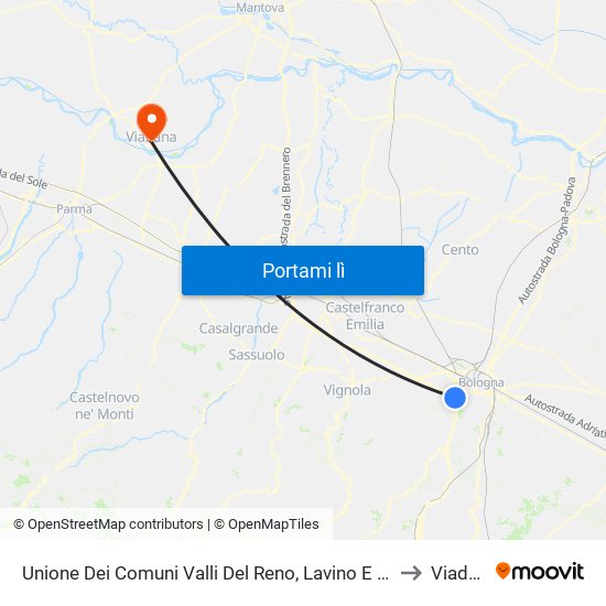 Unione Dei Comuni Valli Del Reno, Lavino E Samoggia to Viadana map