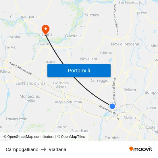 Campogalliano to Viadana map