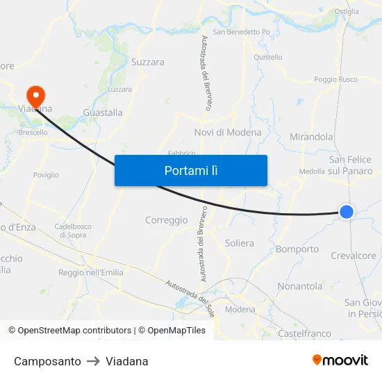 Camposanto to Viadana map