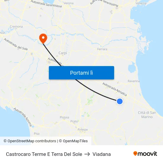 Castrocaro Terme E Terra Del Sole to Viadana map