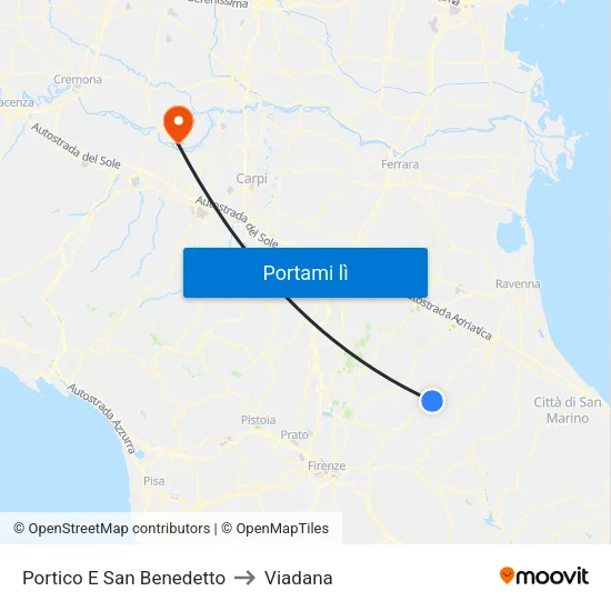 Portico E San Benedetto to Viadana map