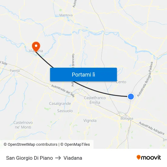 San Giorgio Di Piano to Viadana map