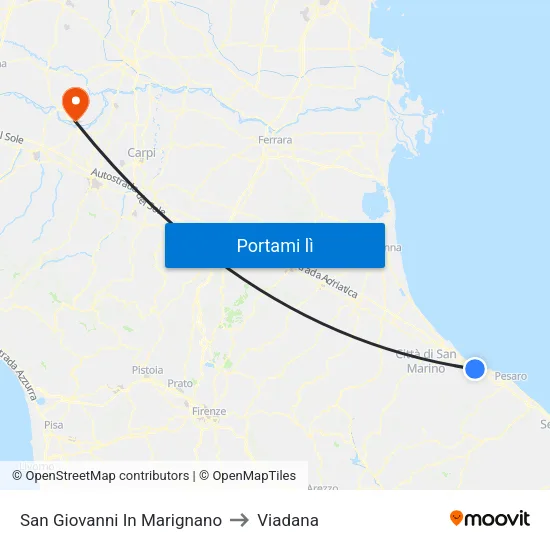 San Giovanni In Marignano to Viadana map