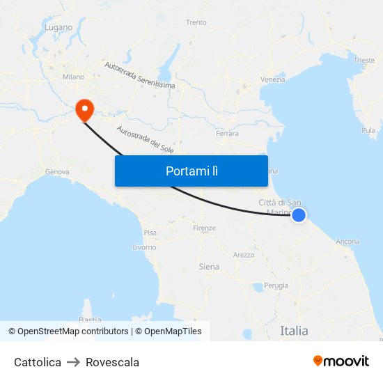 Cattolica to Rovescala map