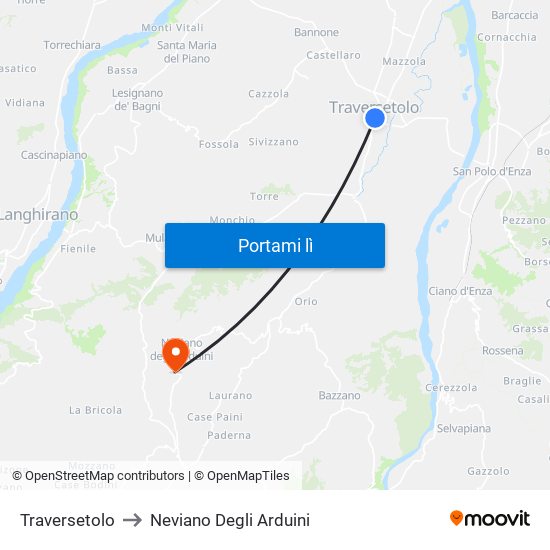 Traversetolo to Neviano Degli Arduini map