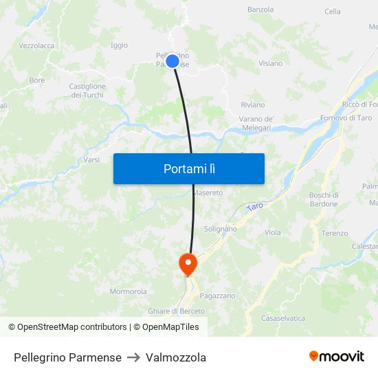 Pellegrino Parmense to Valmozzola map