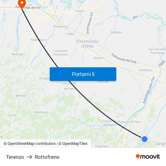 Terenzo to Rottofreno map