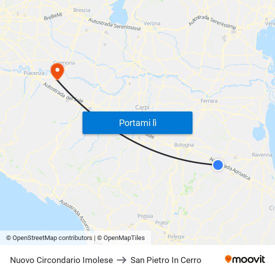 Nuovo Circondario Imolese to San Pietro In Cerro map