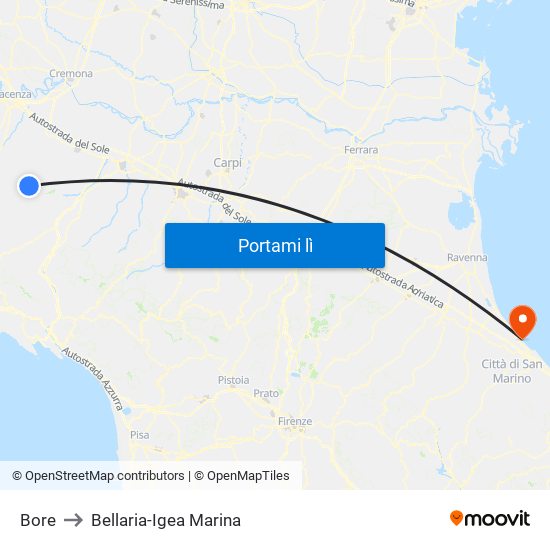 Bore to Bellaria-Igea Marina map