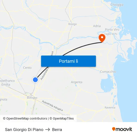 San Giorgio Di Piano to Berra map