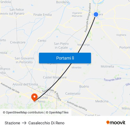 Stazione to Casalecchio Di Reno map