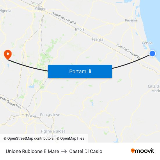 Unione Rubicone E Mare to Castel Di Casio map