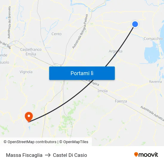 Massa Fiscaglia to Castel Di Casio map
