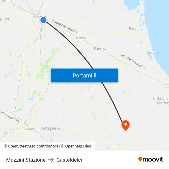 Mazzini Stazione to Casteldelci map