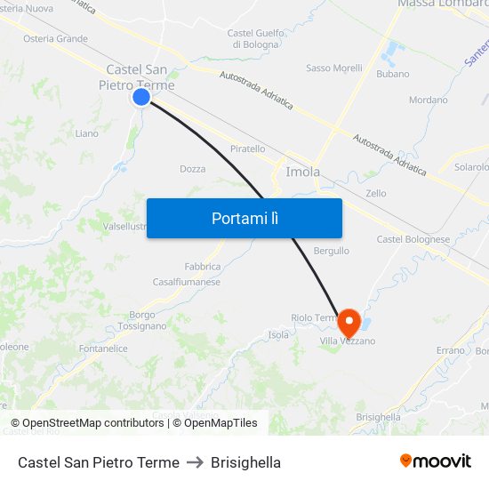 Castel San Pietro Terme to Brisighella map