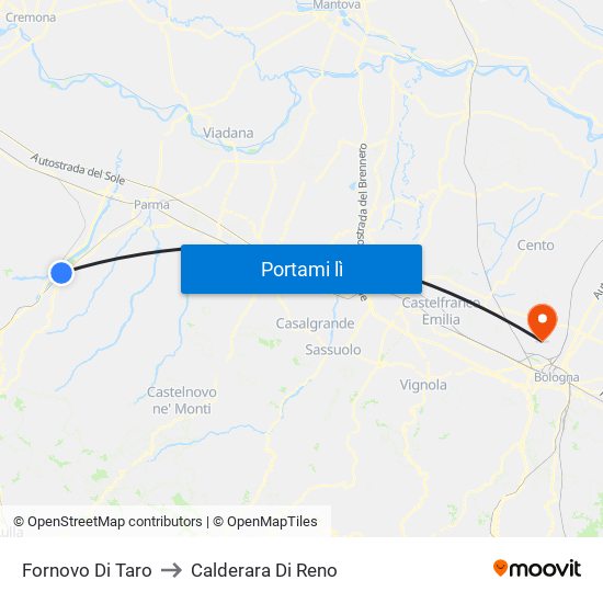 Fornovo Di Taro to Calderara Di Reno map