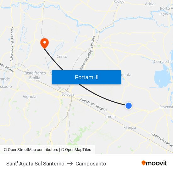 Sant' Agata Sul Santerno to Camposanto map