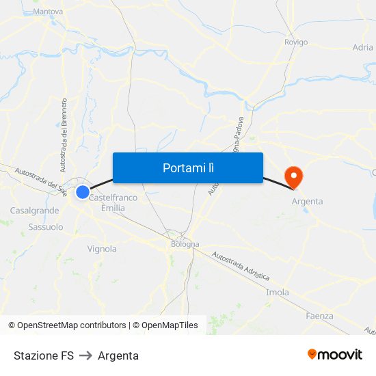 Stazione FS to Argenta map