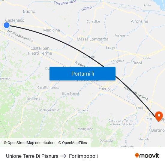 Unione Terre Di Pianura to Forlimpopoli map