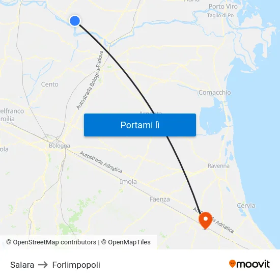 Salara to Forlimpopoli map