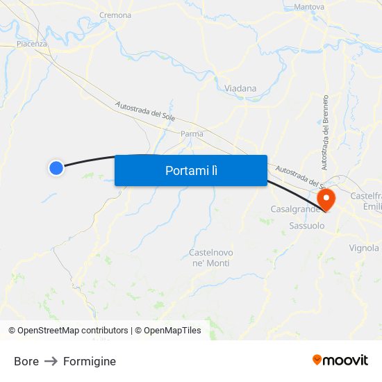 Bore to Formigine map