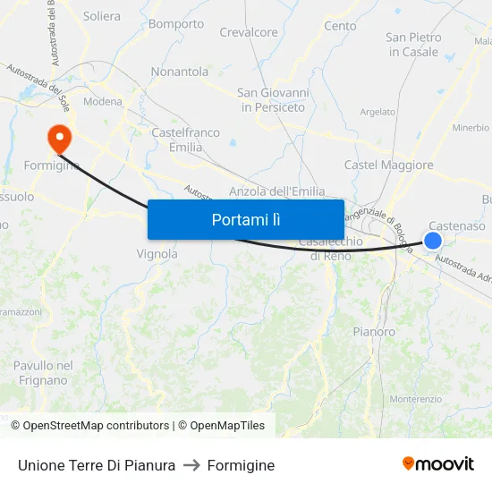 Unione Terre Di Pianura to Formigine map