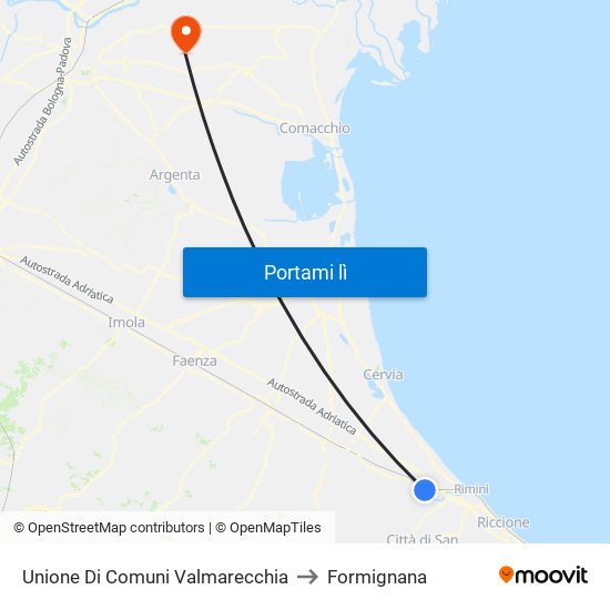 Unione Di Comuni Valmarecchia to Formignana map