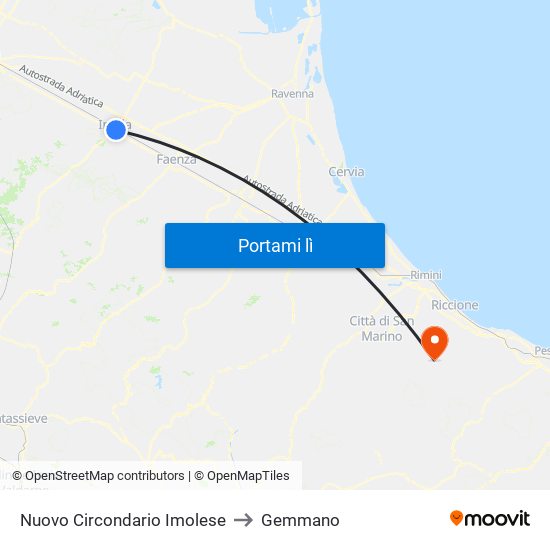 Nuovo Circondario Imolese to Gemmano map