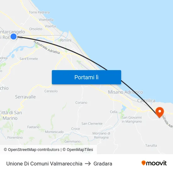Unione Di Comuni Valmarecchia to Gradara map