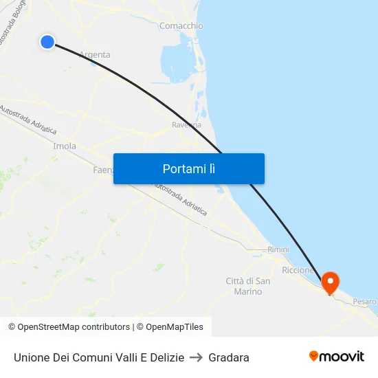 Unione Dei Comuni Valli E Delizie to Gradara map