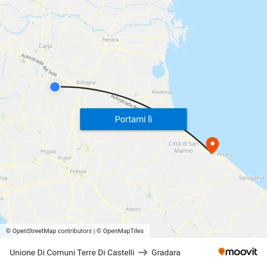 Unione Di Comuni Terre Di Castelli to Gradara map