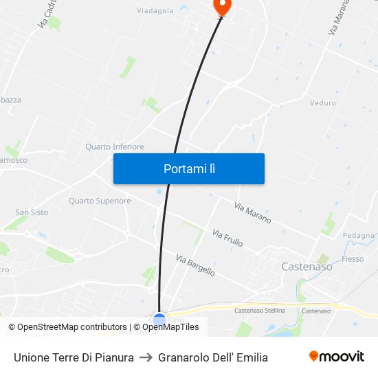 Unione Terre Di Pianura to Granarolo Dell' Emilia map
