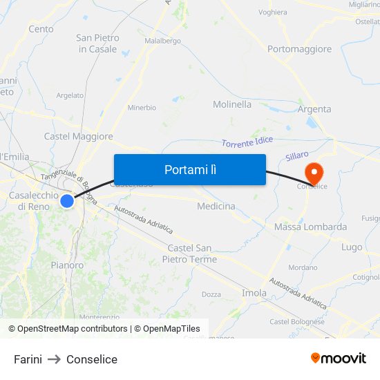 Farini to Conselice map